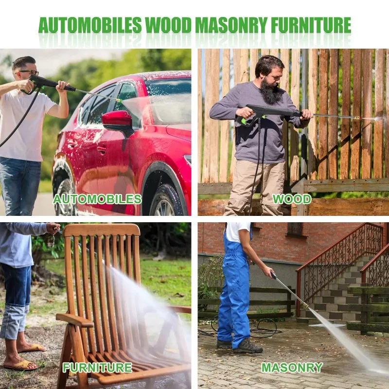 Electric Pressure Washer, 4800PSI Max 3.2 GPM Power Washer, With 25FT Hose, Aluminum Alloy Telescopic Rod, 4 Quick Connect Nozzl