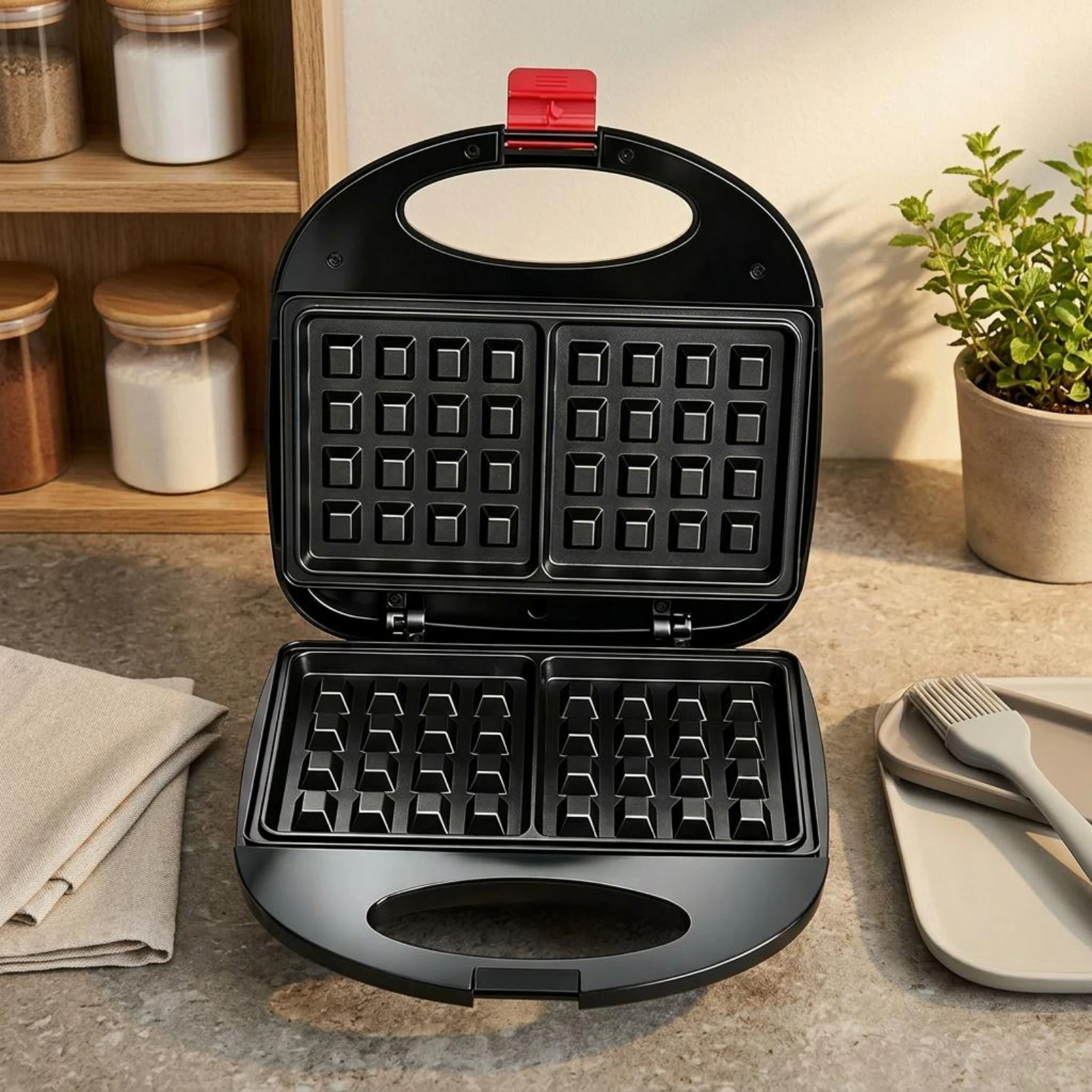 Electric Sandwich Appliance Black Countertop Sandwich Appliance Small Appliance Hinged Oval Handles