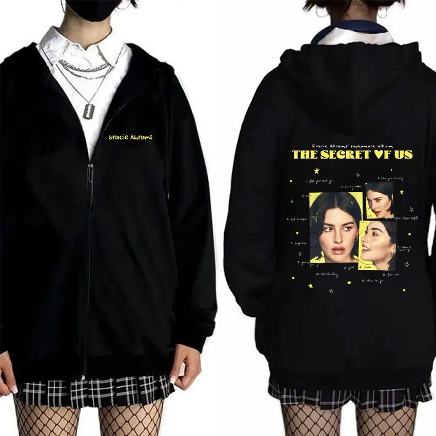 

Gracie Abrams The Secret of Us Zipper Hoodie Men Women Casual Oversized Zip Up Hoodies Male Fashion Hip Hop Oversized Sweatshirt