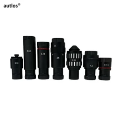 Obiektyw adaptera z mocowaniem C. Przemysłowa kamera CCD. Podłączony przekaźnik redukcyjny mikroskopu. Obiektyw 0,4X 0,5X 1X