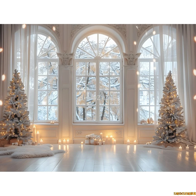 الموقد عيد الميلاد شجرة صنوبر خلفيات للتصوير الفوتوغرافي الدعائم السنة الجديدة هدية احتفالية عطلة الأسرة استوديو الصور خلفية DC-17