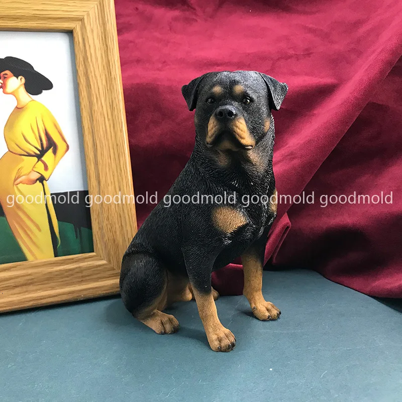 3D Rottweiler silikonowe formy aromaterapia tynk żywica epoksydowa forma dla psa DIY rzemiosło z gliny formy dla zwierząt — zdjęcie 3