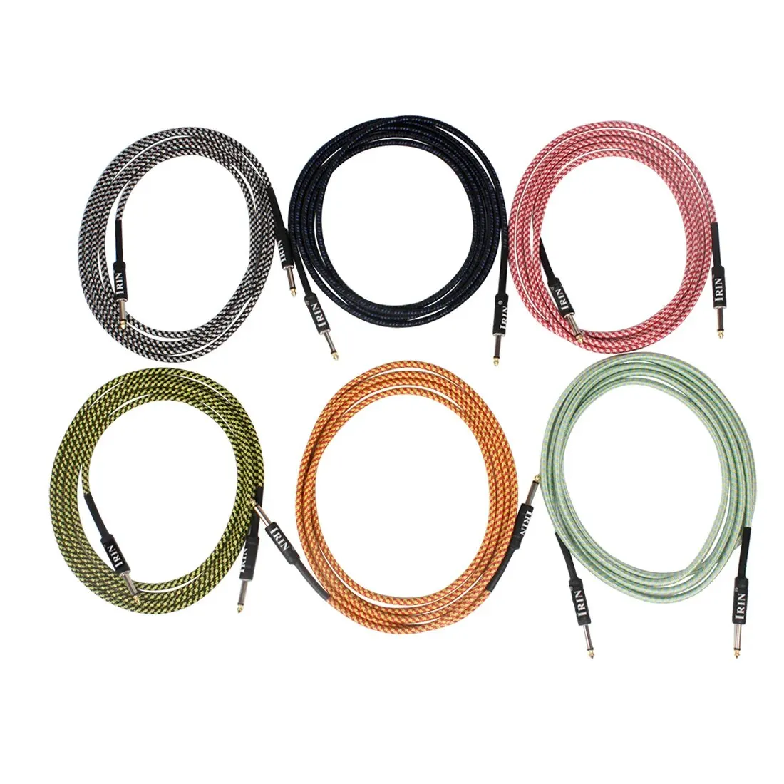 IRIN 3M/6M/10M Audio Cable 6.5mm Plug No Noise Audio Wire Cord Musical Instrument Accessories Parts for Electric Guitar Bass