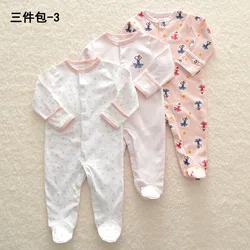 0-12 Months Baby Girls Clothes Sets Newborn Infant Baby Boy Long-Sleeve 100% Cotton Romper Toddler Girl Jumpsuit 3 PCS/LOT