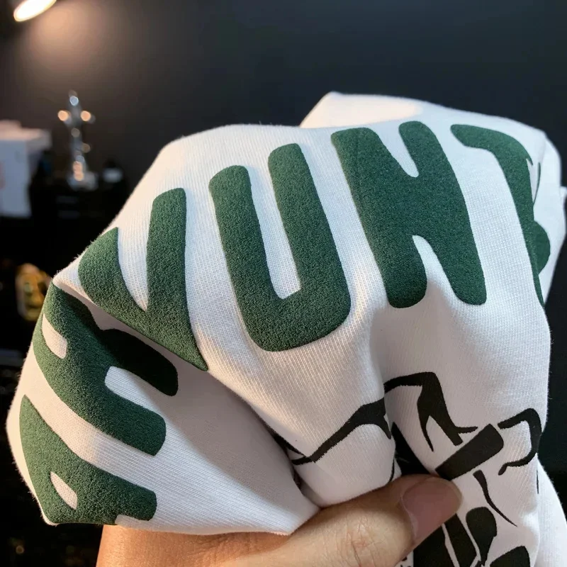 Summer thin short sleeved T-shirt men's trendy print loose and versatile breathable brand pullover top clothing