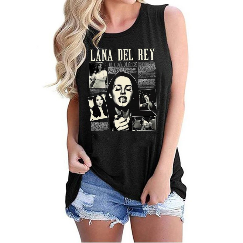 Hip Hop Vest Lana Del Rey Ldr Sailing T Shirt Tank Top  Harajuku Women Vintage T-Shirt Streetwear Female Tshirt