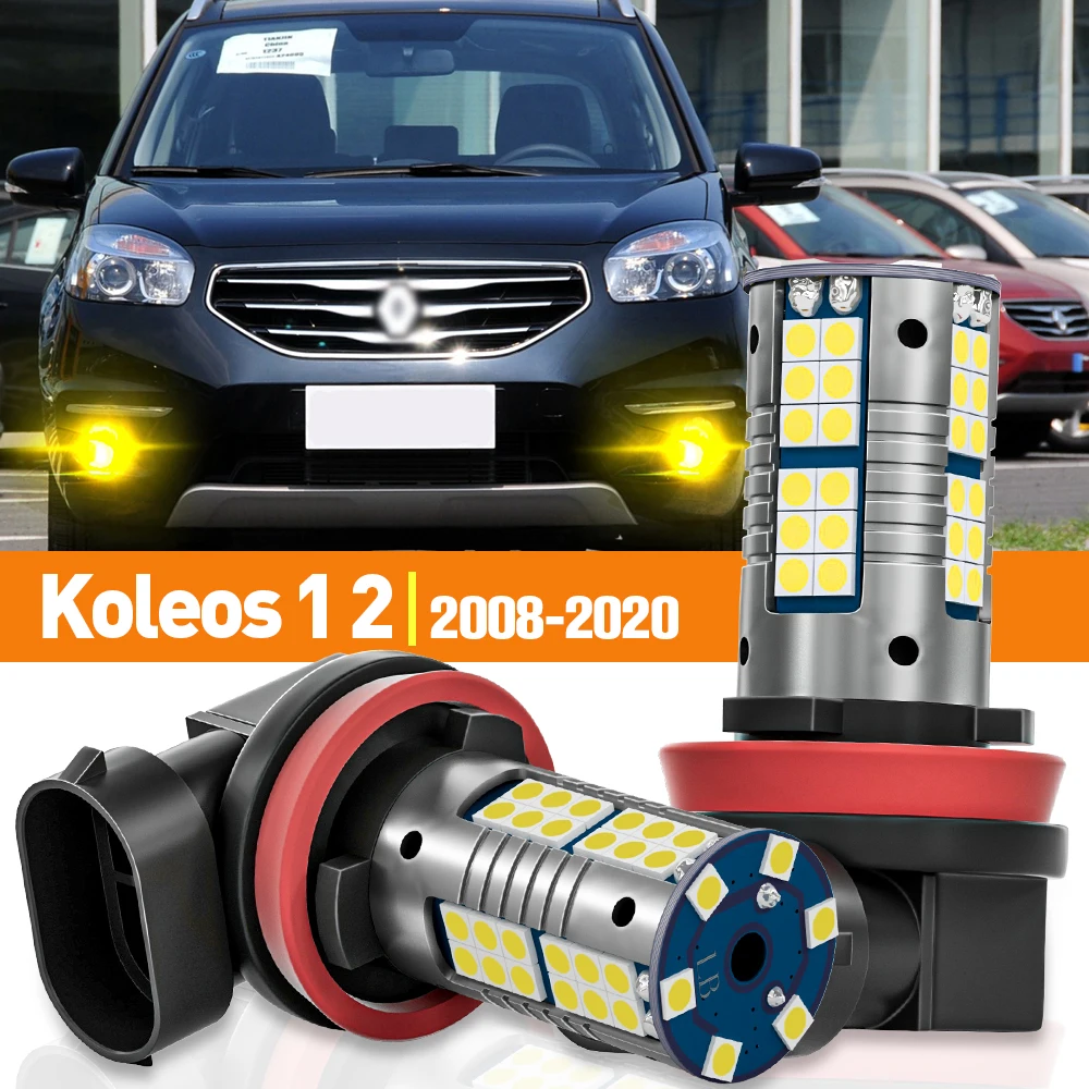 

2pcs LED Fog Light For Renault Koleos 1 2 2008-2020 2009 2010 2011 2012 2013 2014 2015 2016 2017 2018 Accessories Canbus Lamp