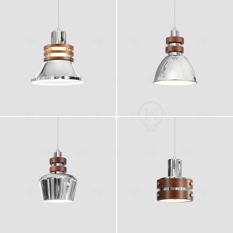 

Nordic modern kitchen, restaurant, bar counter small pendant light electroplated silver E27 study bedside pendant light