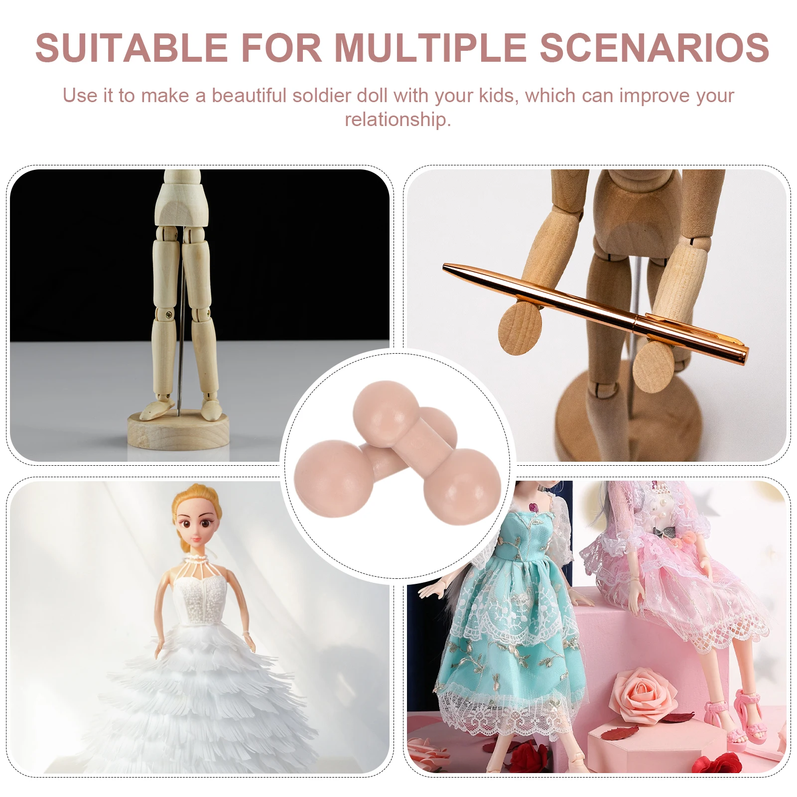 

2 Pcs Body Connector DIY Soldier Model Accessory Eyelash Deck Base Plastic Handmade Head Supporter Unique Neck Kit