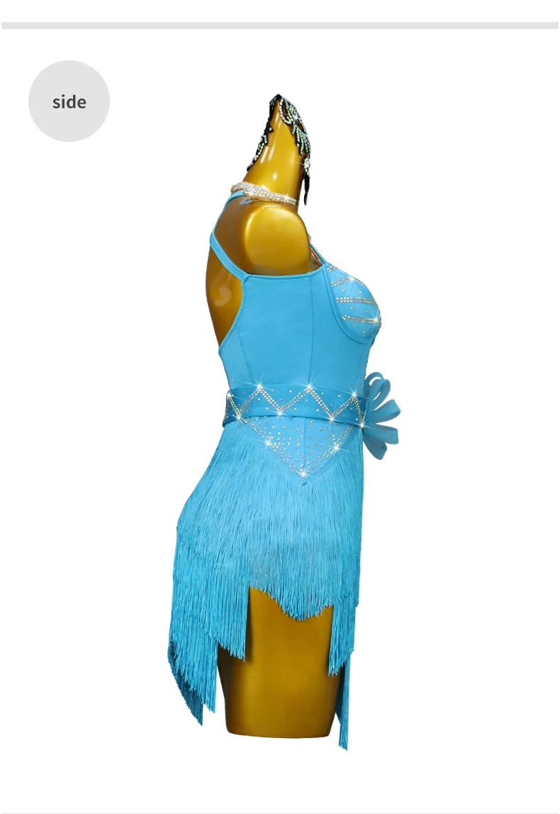 Damen Party Amerikanisches Kleid Lateinamerikanisches Tanzkostüm 2026 Neue Produkte Wettbewerbsanzug Mädchen Samba Ballsaal Bühnenkostüm Kurze Kleidung – Detail 9