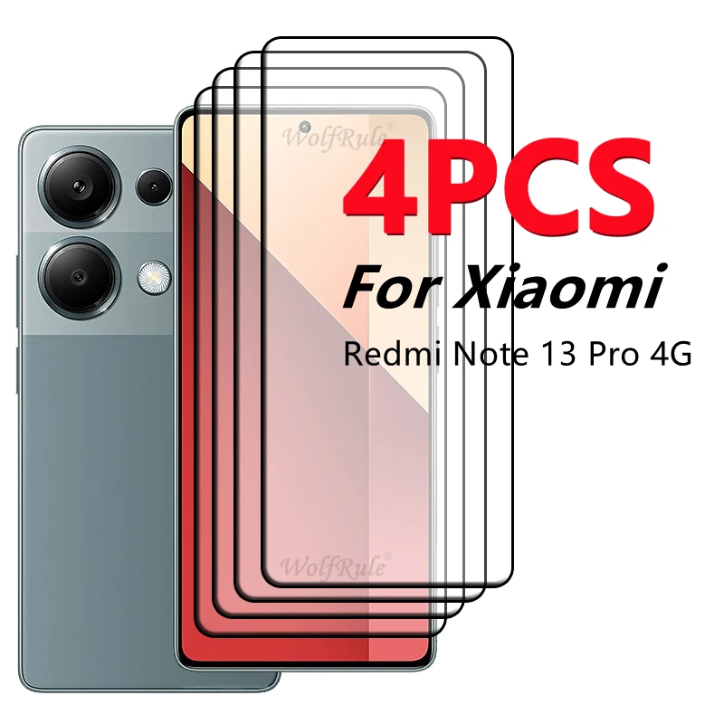 

2/4PCS Screen Protector For Redmi Note 13 Pro 4G Glass Xiaomi Redmi Note 13 Pro 4G 9H Full Cover Glue Glass Redmi Note 13 Pro 4G