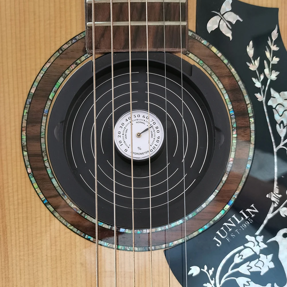 Pelembap Gitar dengan Higrometer Penutup Lubang Suara Gitar Akustik Pelembap Penahan Kelembapan Dehumidifier