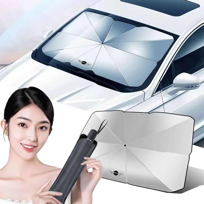 

Car Heat Insulation Foldable Sun Umbrella Windshield UV Protection Sunshade For MINI Cooper R53 R52 R50 One JCW Countryman WORKS