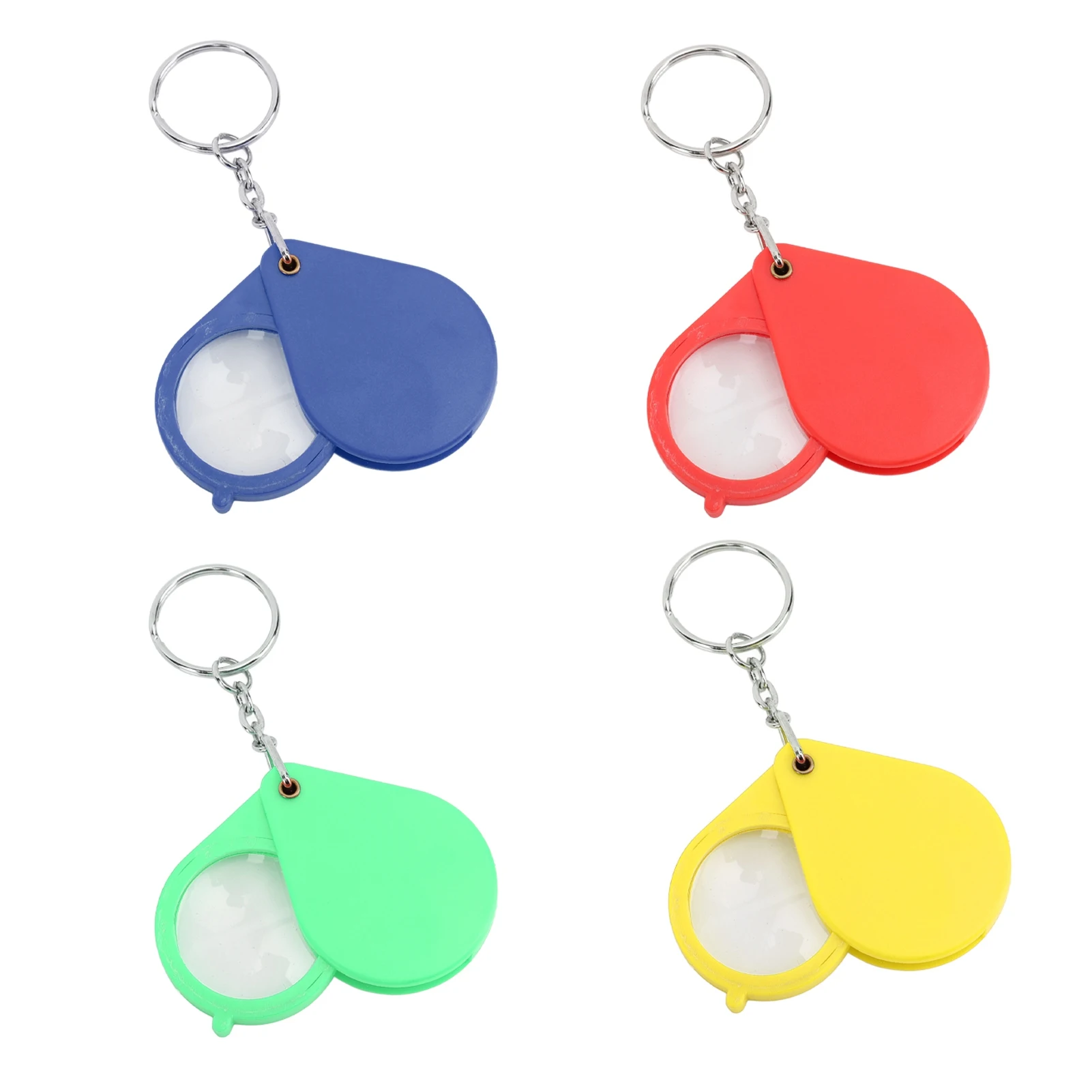 Magnifier Keychain 10X Magnification Foldable Portable  Magnifying Glass with Key  for Outdoor Reading Pocket Magnifier