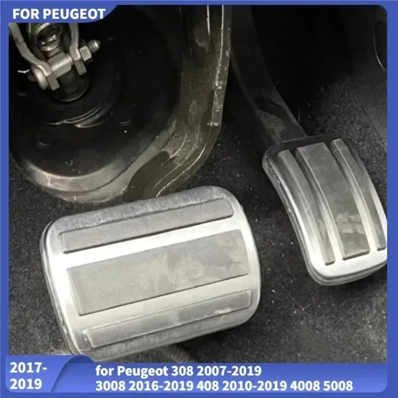 Almohadillas de estilo de coche, pedales de acelerador de rotura Fitv para 308 2007-2019 3008 5008 2016-2019 408 2014-2019 AT MT, cubierta de Pedal IKJ
