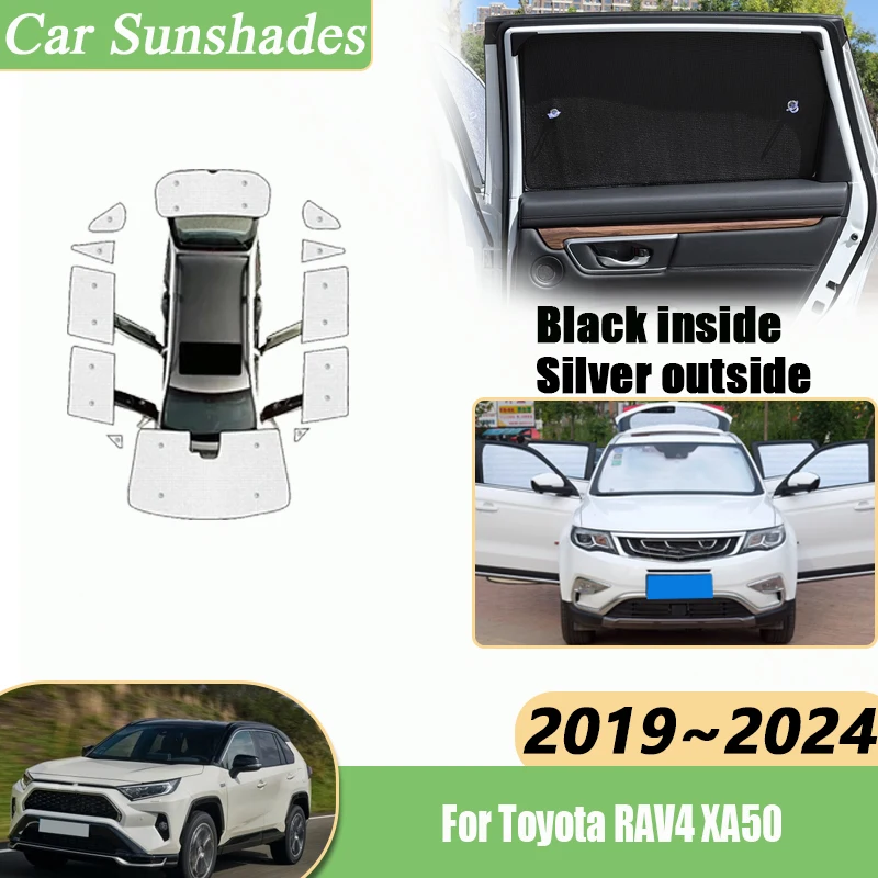 

For Toyota RAV4 XA50 MK5 2019~2024 Car Full Coverage Sunshade Privacy Shade Windshield Cover Anti-UV Window Visor Accessories