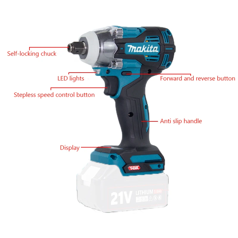 Makita-destornillador eléctrico sin escobillas, máquina de destornillador, destornillador eléctrico, destornillador recargable para Makita, 18V,