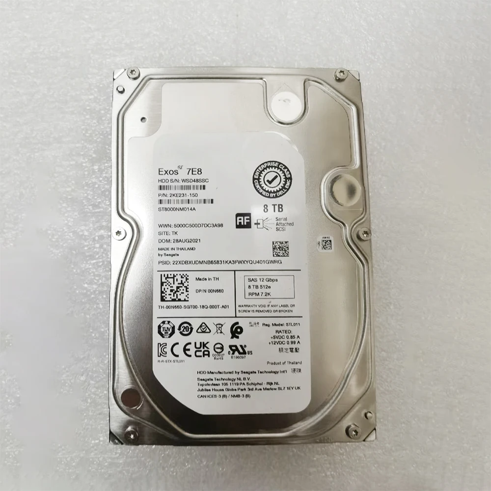 For Dell 8TB SAS 3.5'' 12G 00N660 ST8000NM014A Server Hard Drive HDD