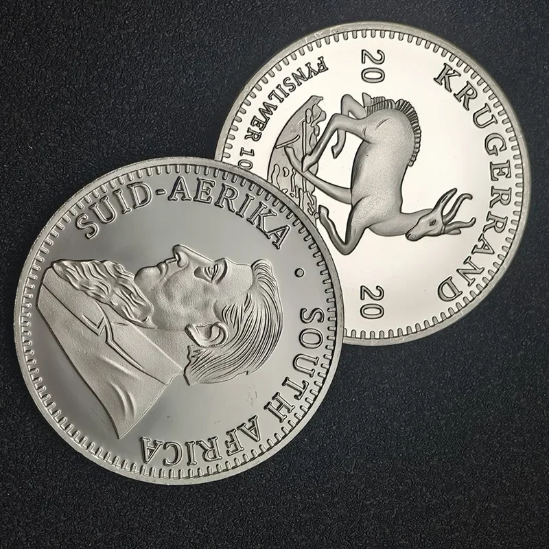 Monedas de Plata Krugerrand de Sudáfrica y Arabia Saudita 2020/2022/2024, Monedas Coleccionables Plateadas, Recuerdos