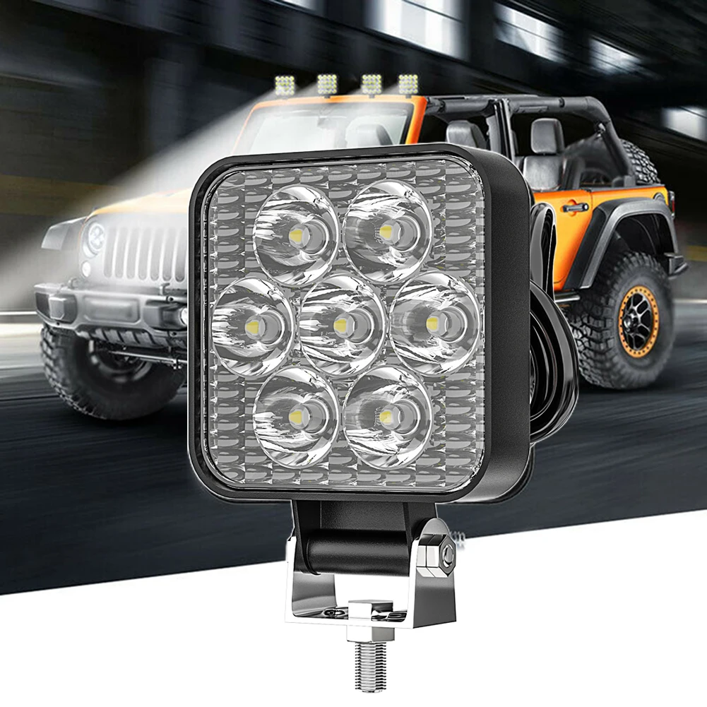 21W LED Work Light Waterproof Working Light Car Spotlight For Truck SUV OffRoad Tractor Headlight Mini Square Night Driving Lamp