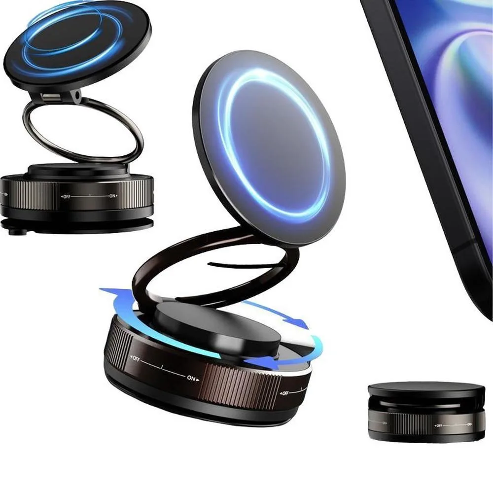 2026 Neue magnetische Vakuum-Telefonhalterung für das Auto – Handyhalterung mit Saugnapf für MagSafe, 360 °   Drehbarer tragbarer starker Magnetständer