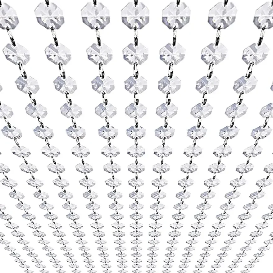 5/15/25/35 Meter Acryl Kristall Girlande Stränge Hängen Kronleuchter Perle Kette Diamant String Hochzeit Party weihnachten Dekor – Detail 1