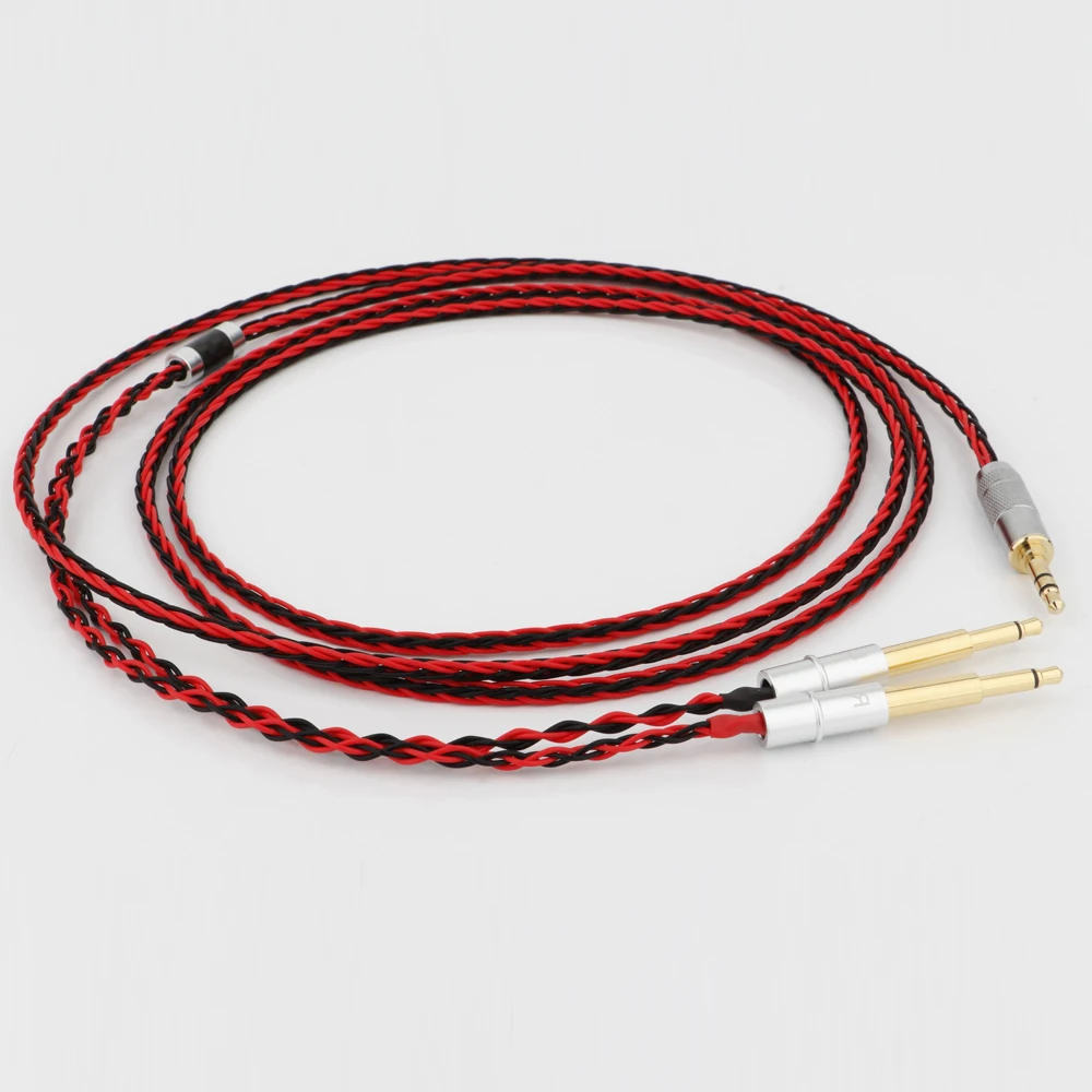 8 الأساسية الأحمر + الأسود نسج 7N OCC الفضة تصفيح كابل ل Meze 99 الكلاسيكية NEO NOIR سماعة سماعة كابل ترقية الخط