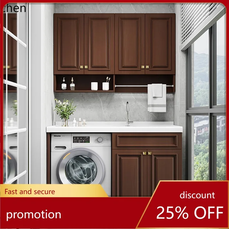 ZMLsolid wood washing machine cabinet combination integral washing machine cabinet significant other corner cutting