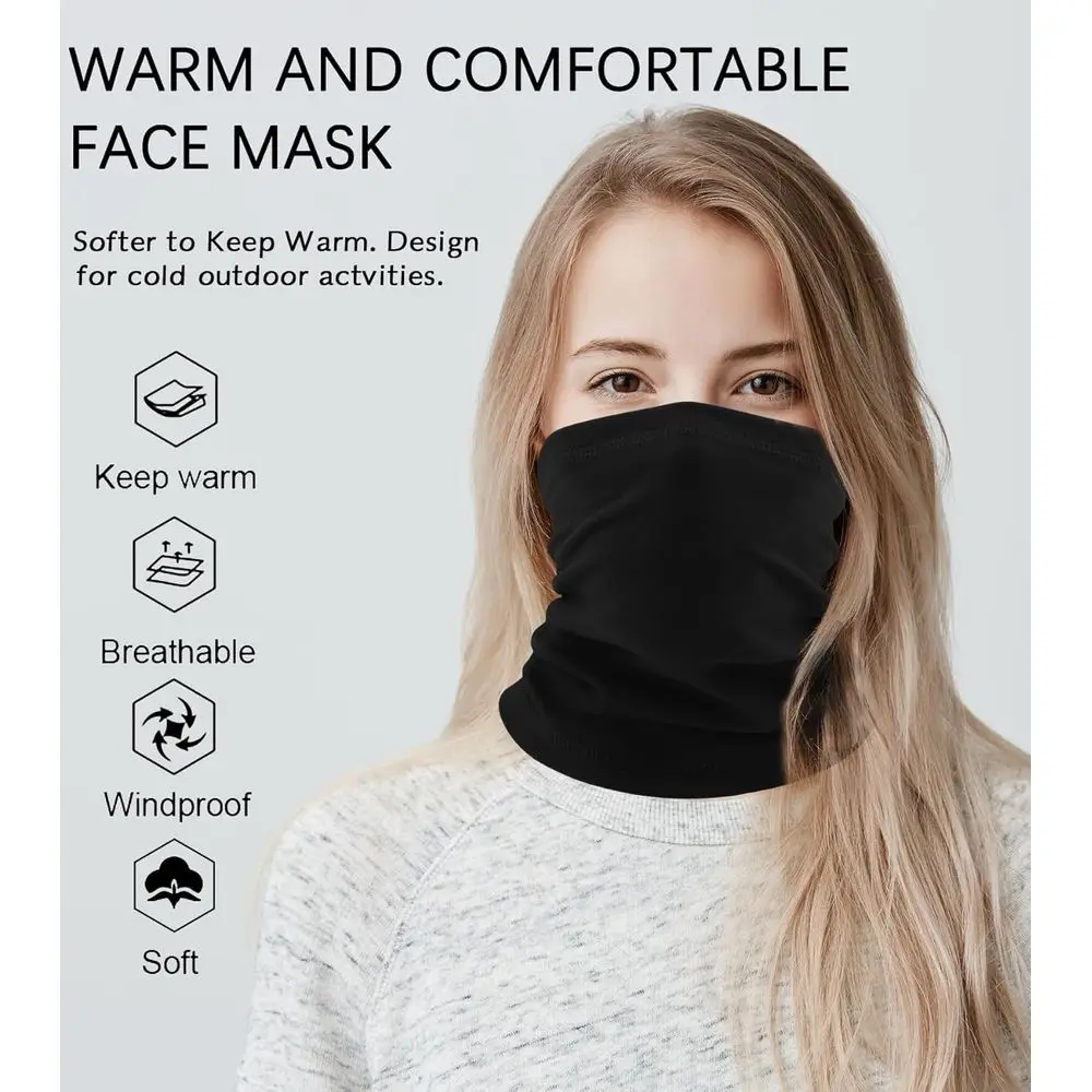 GoxRunx Winter-Halsmanschette, wärmer, weiche Fleece-Gesichtsbedeckung, winddicht, Gesichtsschal für kaltes Wetter, zum Skifahren, Wandern, Männer und Frauen