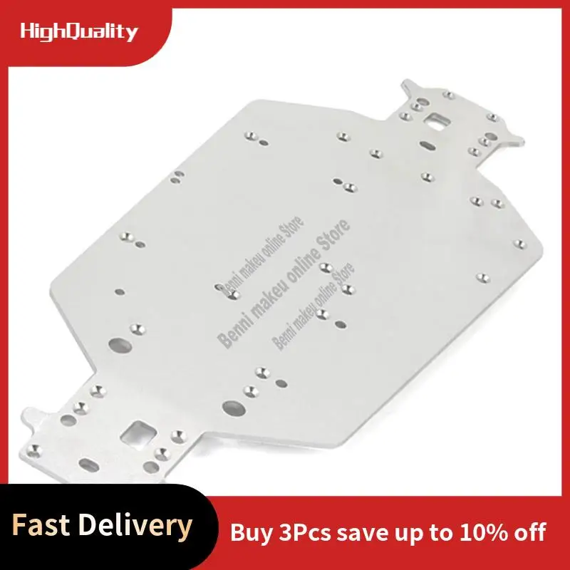Für HSP 1/10 RC Auto Bodenplatte 04001 Chassis 94111 Wagen 94170 94107, modifiziertes und verbessertes Zubehör Silber-ABVP
