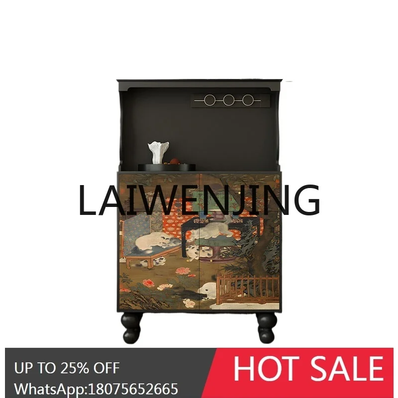 

RWJ Wall Retro Coffee Cabinet Water Bar Integrated Chinese Style Storage Cabinet
