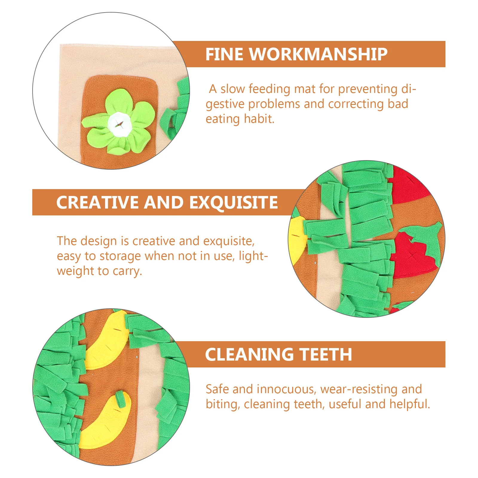 

Rabbit Foraging Mat Slow Feeding Mat For Pets Bunny Snuffle Dog Training Cushion Pet Dining Pad Wear-Resistant Safe