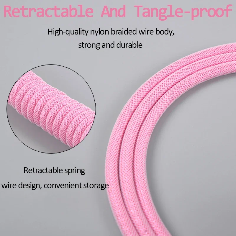 

Spring Dazzling Glowing Gaming Keyboard Data Cable Mechanical Keyboard Navigation Plug Cable Glowing Cord Colourful Data Cable