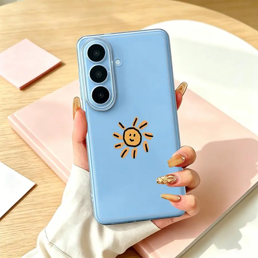 Doodle Smile Sun Phone Cover Case for Samsung Galaxy A25 A51 A33 A52 A55 A23 A57 A26 A24 A14 A16 A34 A35 A52 A37 A54 A15 A36 A13