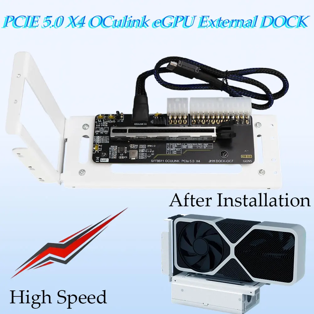 

ADT-Link PCIE 5.0 X4 eGPU Oculink Внешняя док-станция для видеокарты GDP для ноутбука M.2, внешняя док-станция 8611, прямое подключение