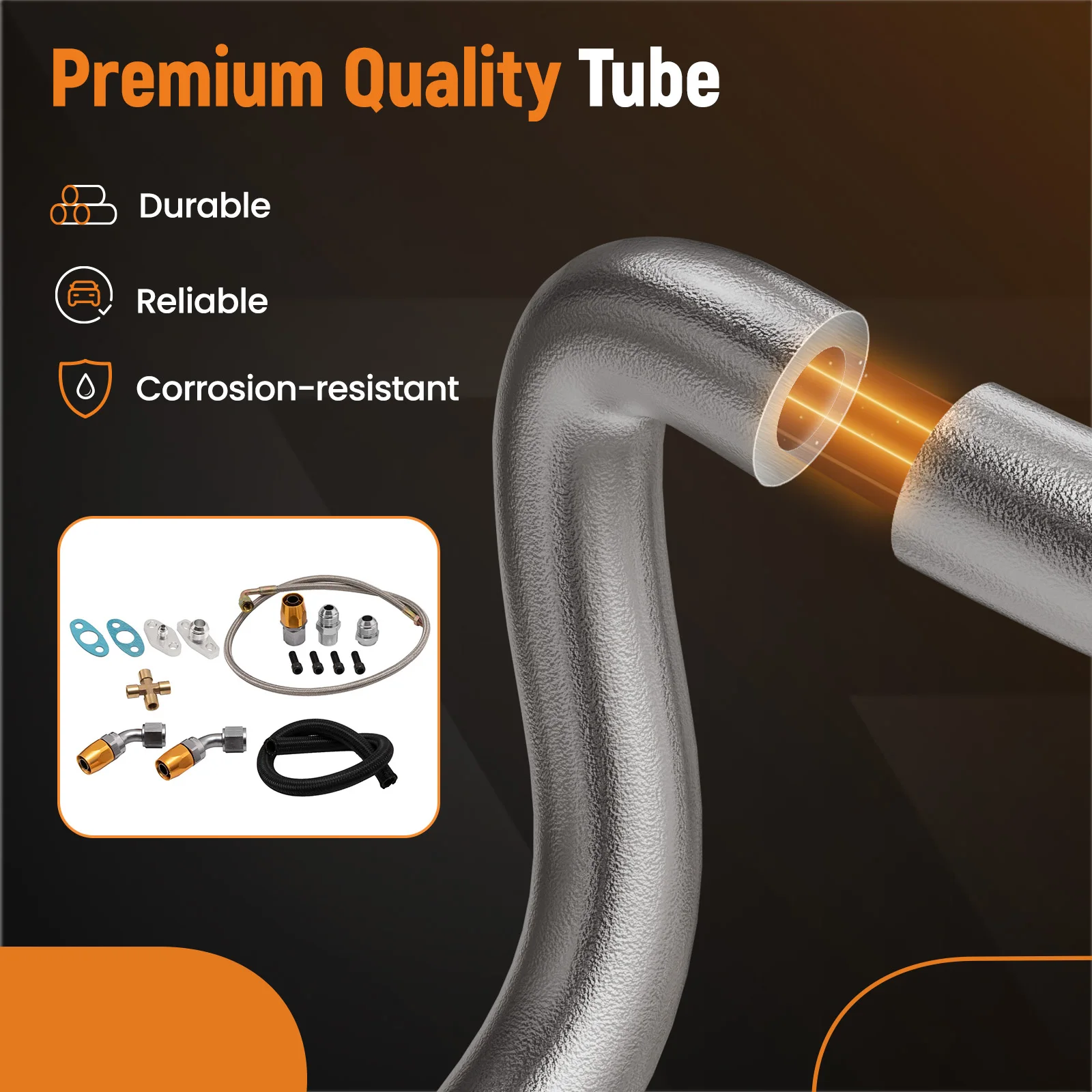 

Turbo Oil Feed & Return Line Hose Kit for Ford Falcon BA BF XR6 GT30 GT3582