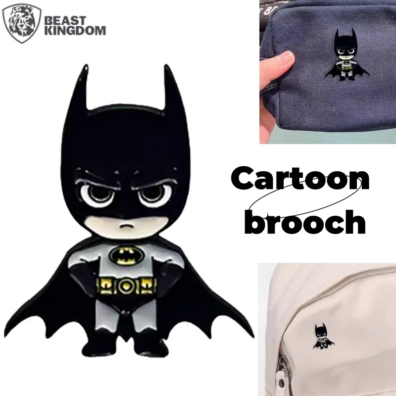 

New Beast Kingdom Batman Personality Cartoon Cute Q Edition Metal Badge Brooch Accessories Student School Bag Decoration Gifts