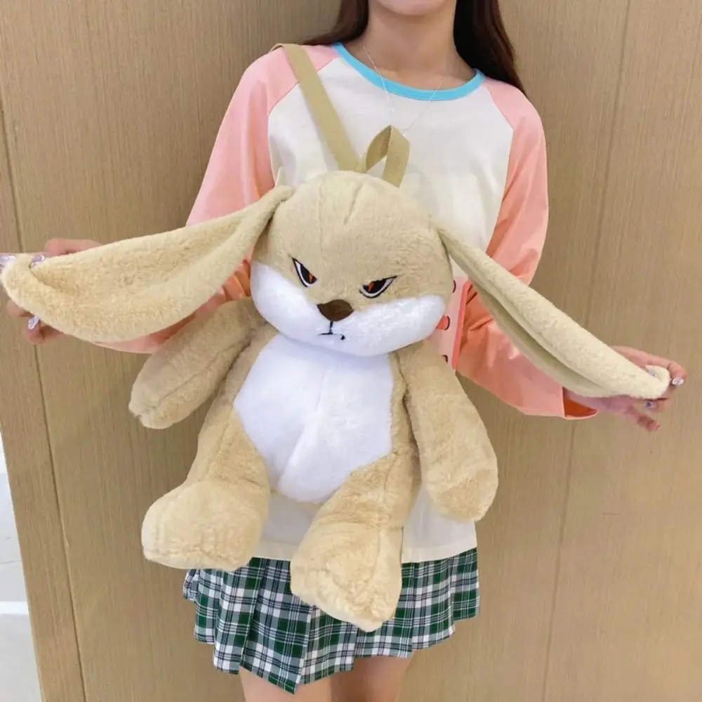 Long Ear Rabbit Anger Bunny Plush Backpack Cute Animals Stuffed Doll Long Ear Rabbit Plush Backpack 35cm Backpack