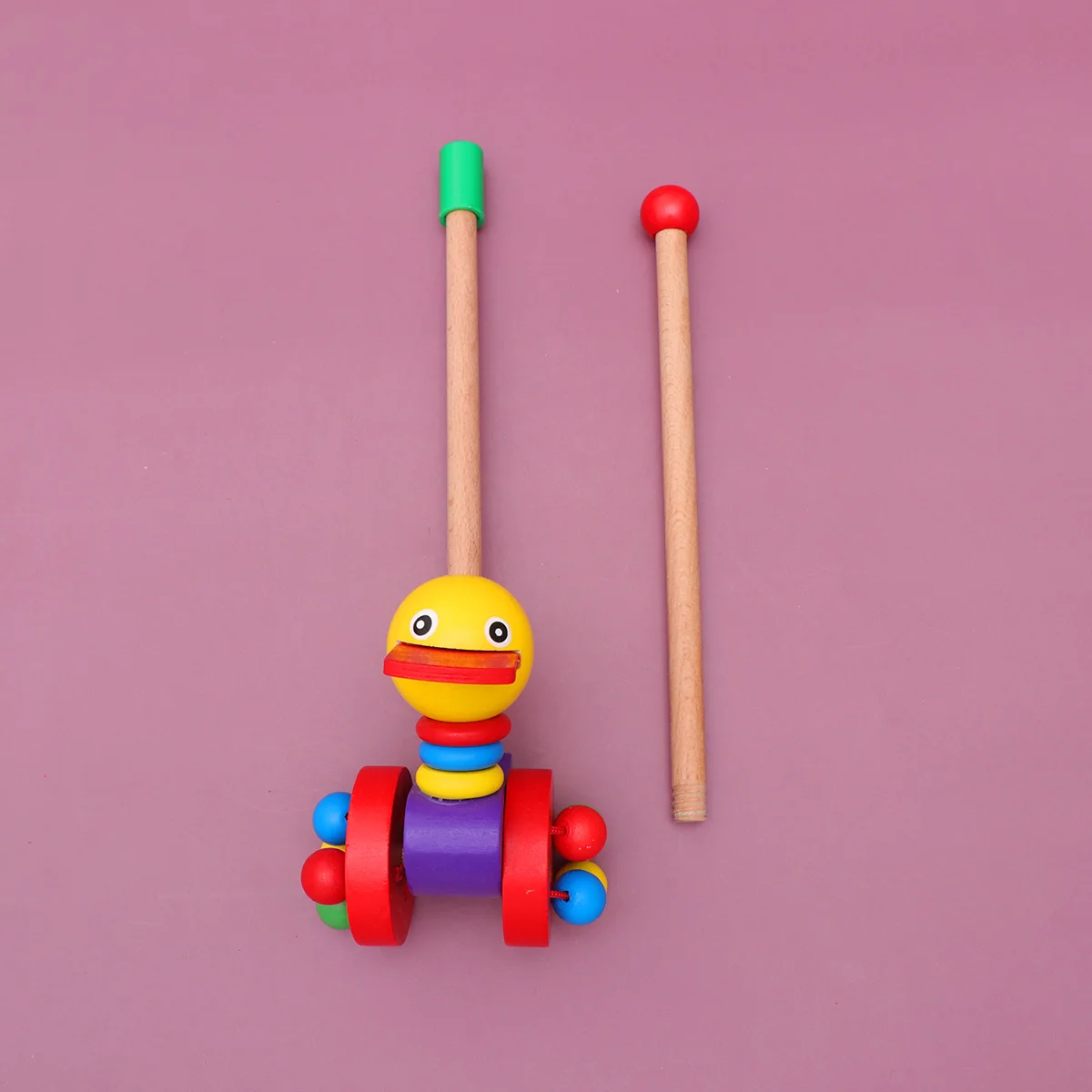 Andador de madera para bebé, juguete de Material Premium, carrito de empuje para niños pequeños, desarrollo de la primera infancia, dibujos animados coloridos