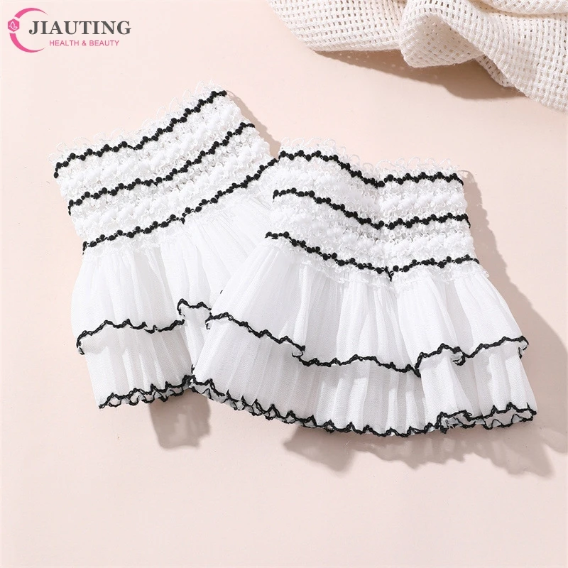 1/2Pcs New Manicure Photo Lace Decorative Cuff Double-Layer Mesh Horn Sleeve Nail Showing Posing Sleeve DIY Background Prop