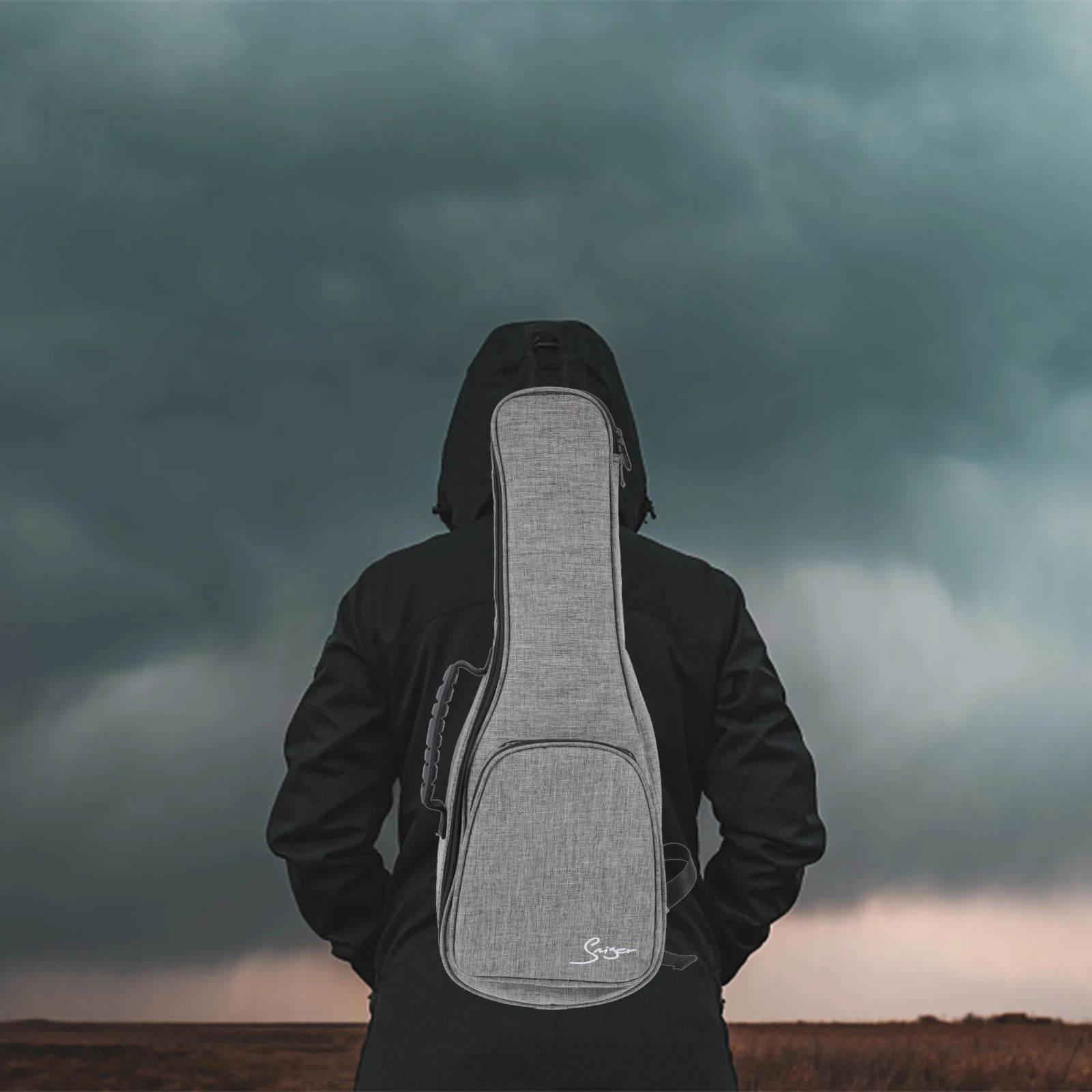 

1pc Premium Ukulele Bag For Soprano Electric Acoustic Portable Lightweight Linen Velour Material With Pocket Thickened Durable