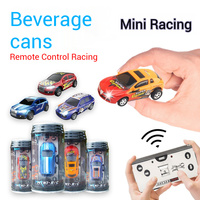 2.4G 1:64 Simulation Mini Rc Car Four-way RC Car Coke Can Speed Radio Remote Control Micro Racing Car with Led Lights Car Toys