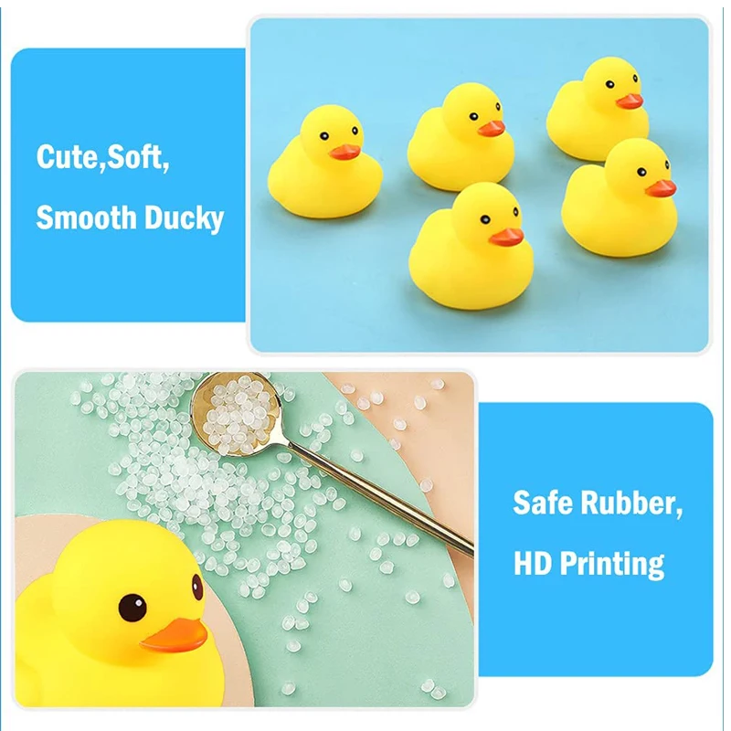 Yellow Rubber Ducks, 50pcs Preschool Bath Toys Bathtub Floating Squeaky Duckies Gift for Baby Shower Infants Kids Toddler Party