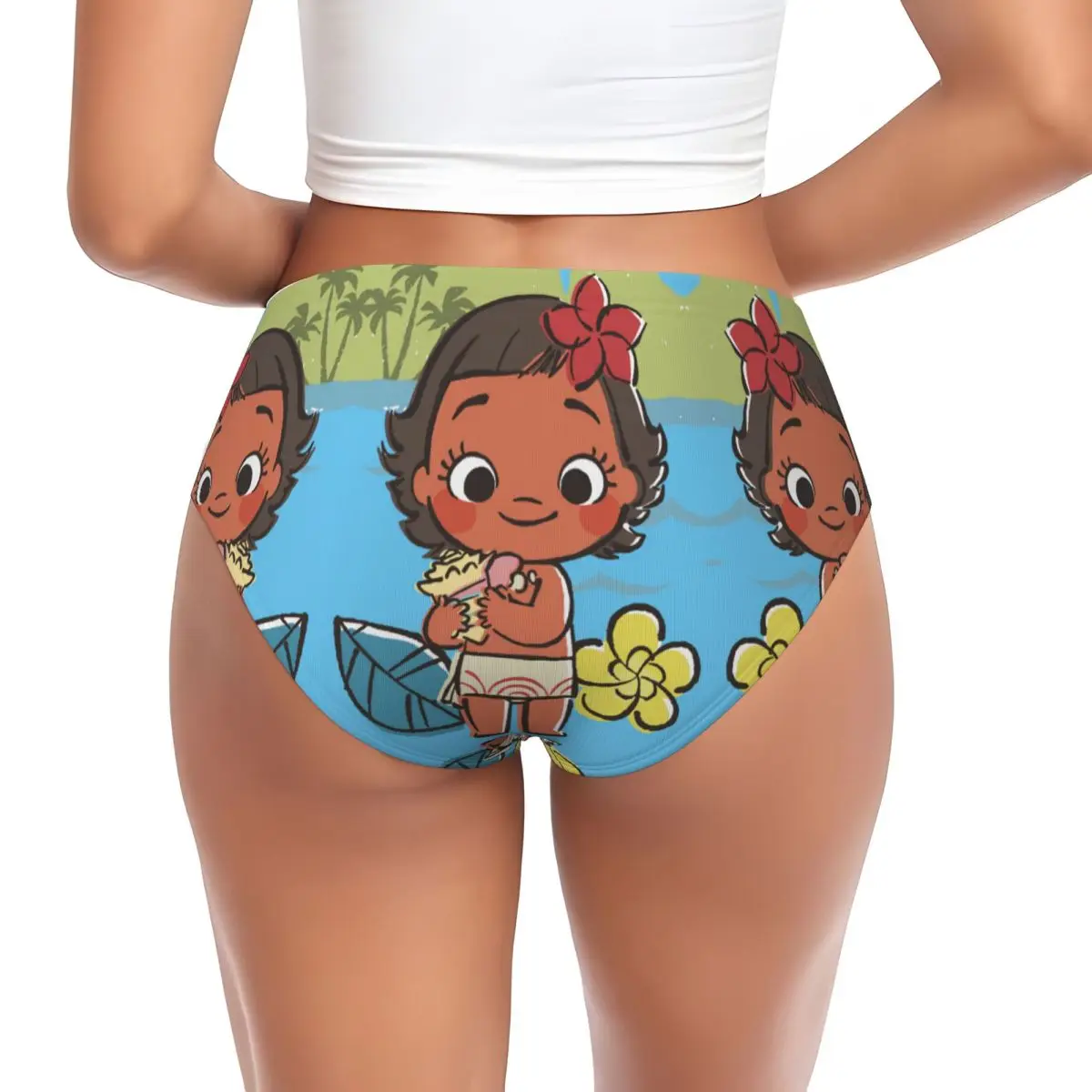 Custom Moana Island Daughter Brief Panties Womens Breathable Stretch Underwear