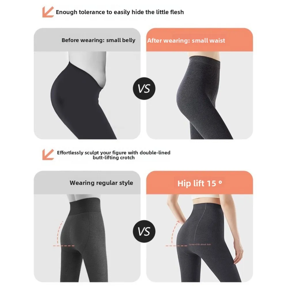 Nowe ciepłe damskie legginsy kompresyjne, termiczne, wyszczuplające, długie spodnie, dzianinowe, z wysokim stanem, podstawowe spodnie damskie.