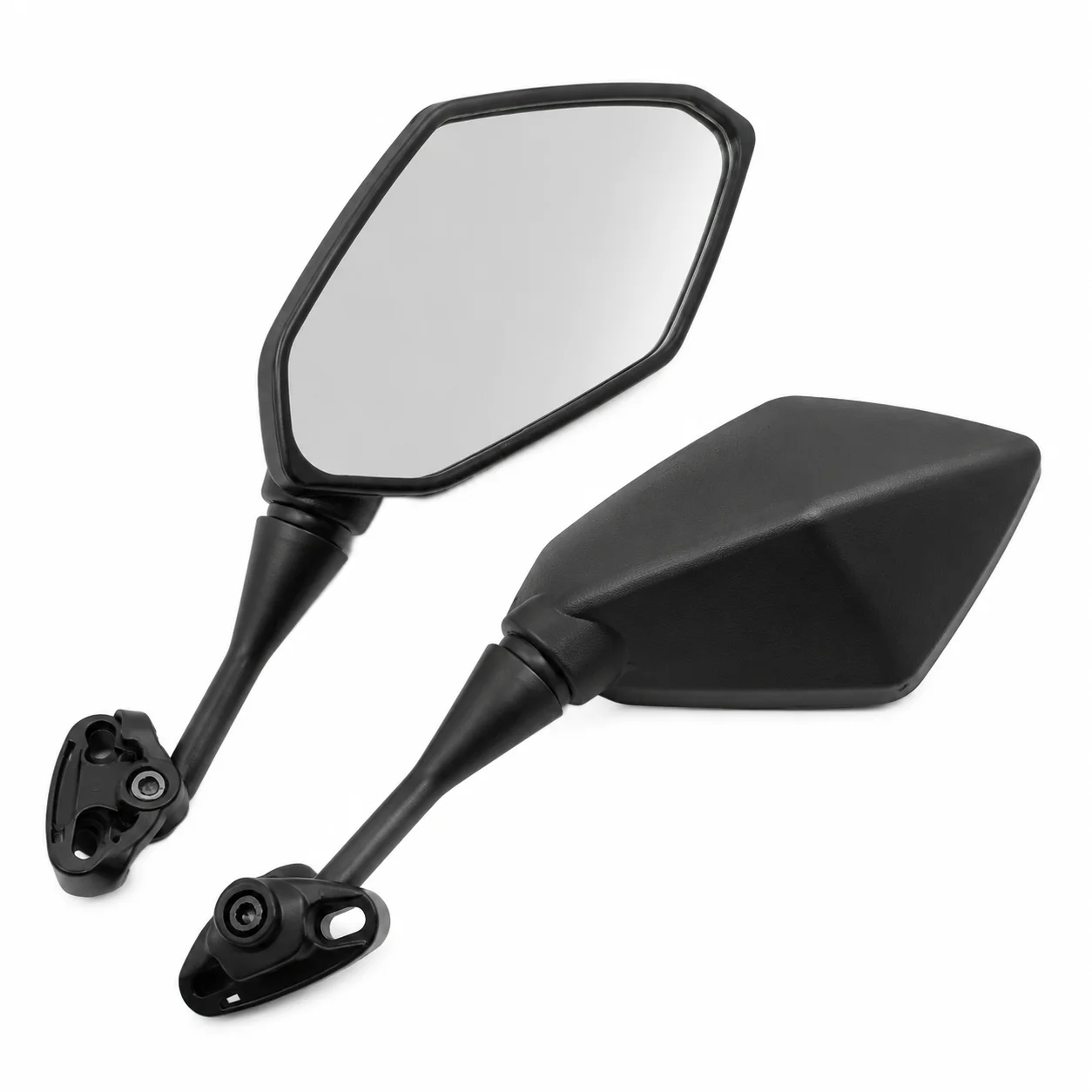 Universal Sport Bike Rearview Mirrors Carbon Fiber Shell Aluminum Stem For CBR600 CBR1000 Horizon Fairing Mount Modified Side