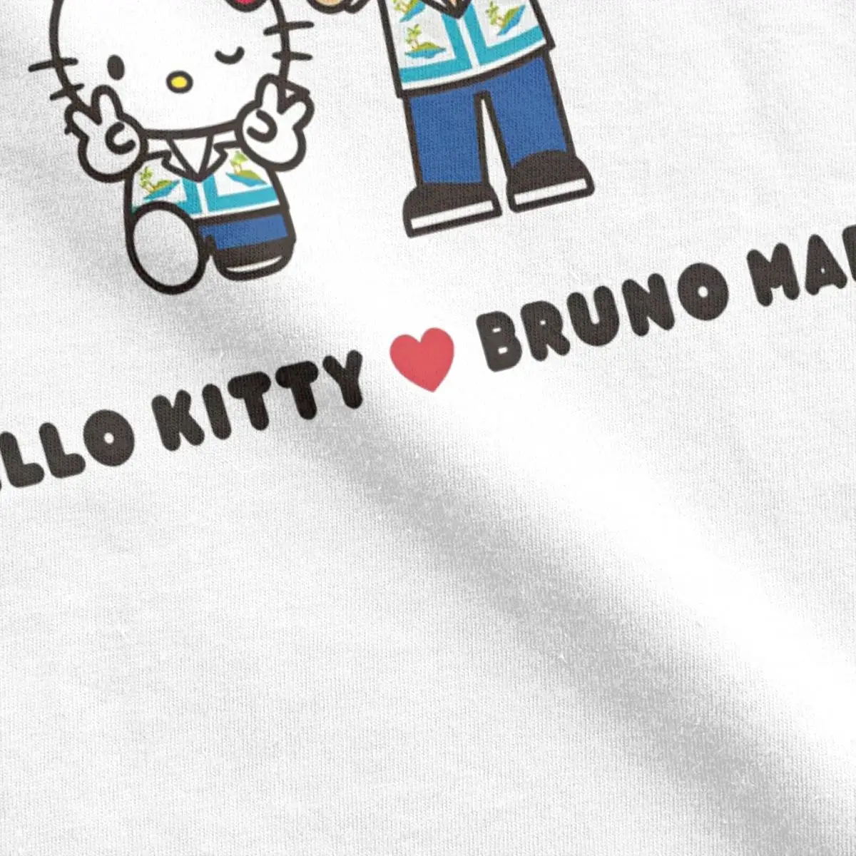 Bruno Mars Hello Kitty T-Shirt Trendy Cool T-Shirts Short Sleeves Y2K Basic Tshirt Beach Simple Round Neck Oversize Clothes