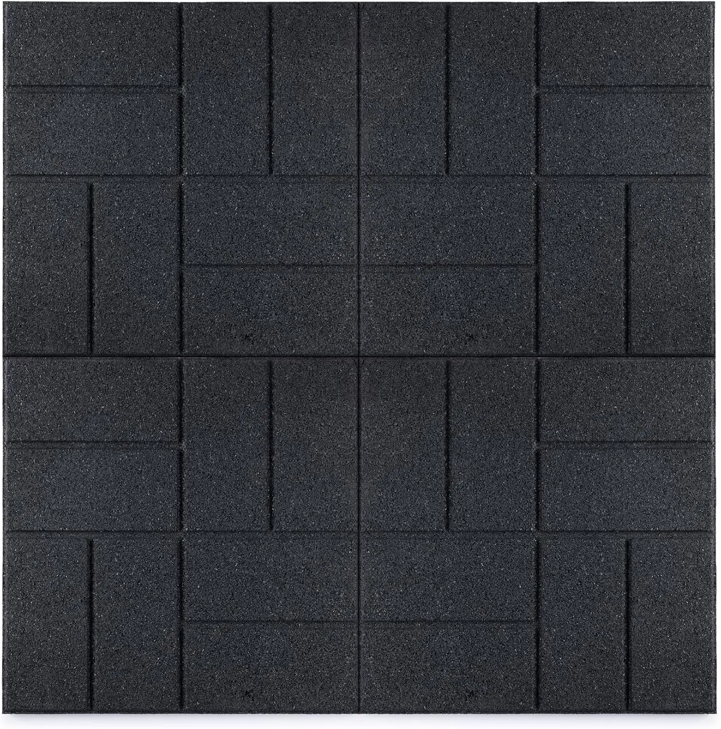 Brick Rubber Interlocking Tiles | 16 X 16 | Easy Install for Indoor and Outdoor Use (Dark Gray, 10 Tiles)