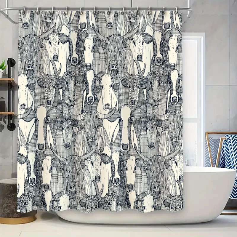 

Bathroom Shower Curtain Set Vintage Floral Pattern Waterproof Fabric Decor Farmhouse Rustic Home Textile Washable