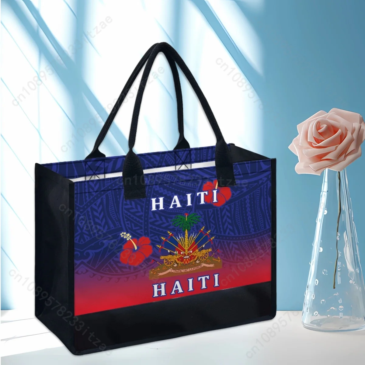 Haiti Polynesia Creative Designer Portable Tote Bag Large Capacity Wedding Party Casual Shoulder Bag Canvas Shopping Handbags